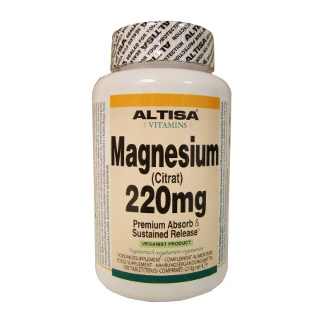 Doordringen methaan Besnoeiing Altisa Magnesium (citraat) 220mg Timed Release - 100tabs - Gezond Online